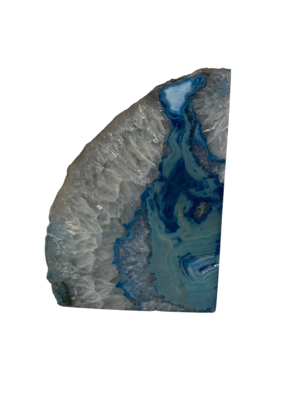 Brazilian Blue Agate Single Bookend Display Piece